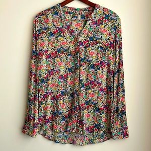 Kut From The Cloth Abstract Floral Long Sleeved Button Up Shirt